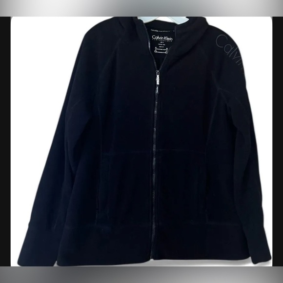 Calvin Klein Tops - Calvin Klein Performance Black Hooded Fleece Jacket/Large